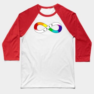 Love Neurodiversity - Rainbow Infinity Symbol for Actually Autistic Neurodivergent Pride Asperger's Autism ASD Acceptance & Support Baseball T-Shirt